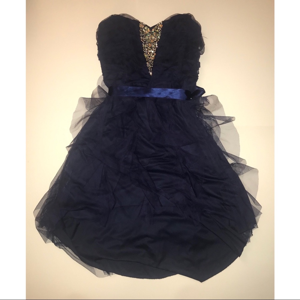 Deb Formal Hi Lo Dress with Beading